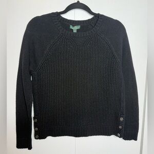 Lauren Ralph Lauren - Black Knit Sweater with buttons - Size Medium